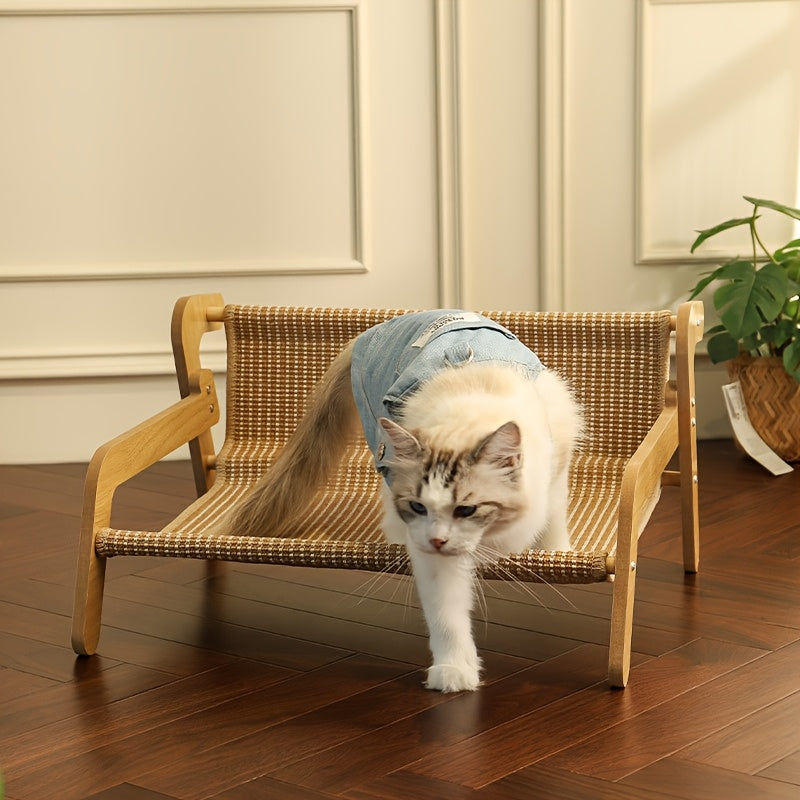 Cat Scratcher Hammock Linen Lounge Chair